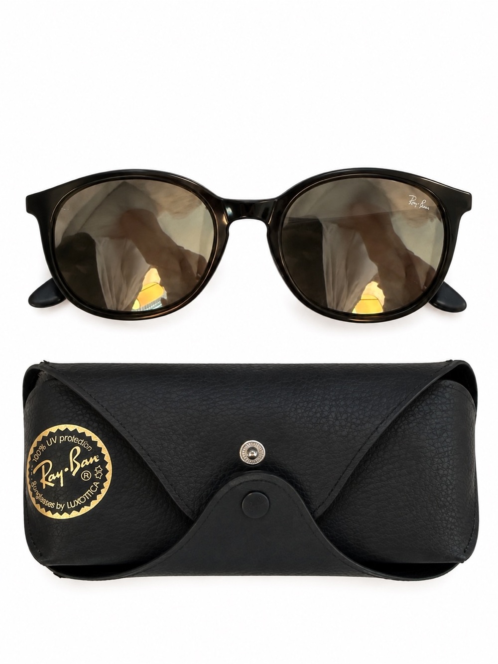 Ray-Ban Women's Round Sunglasses in Black and Brown Tones